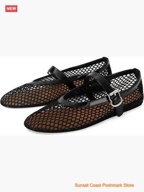 Mesh Ballet Flats Buckle Strap Mary Jane Casual Dress Shoes